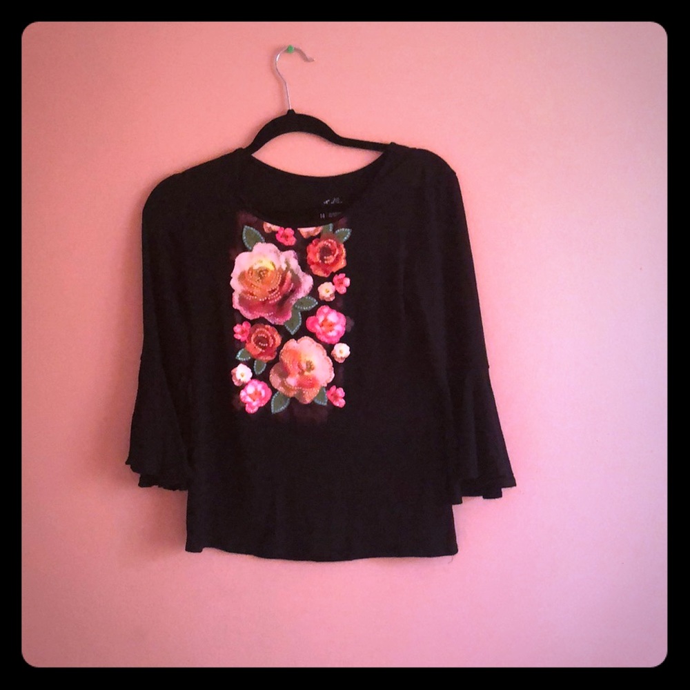 Black Floral Blouse